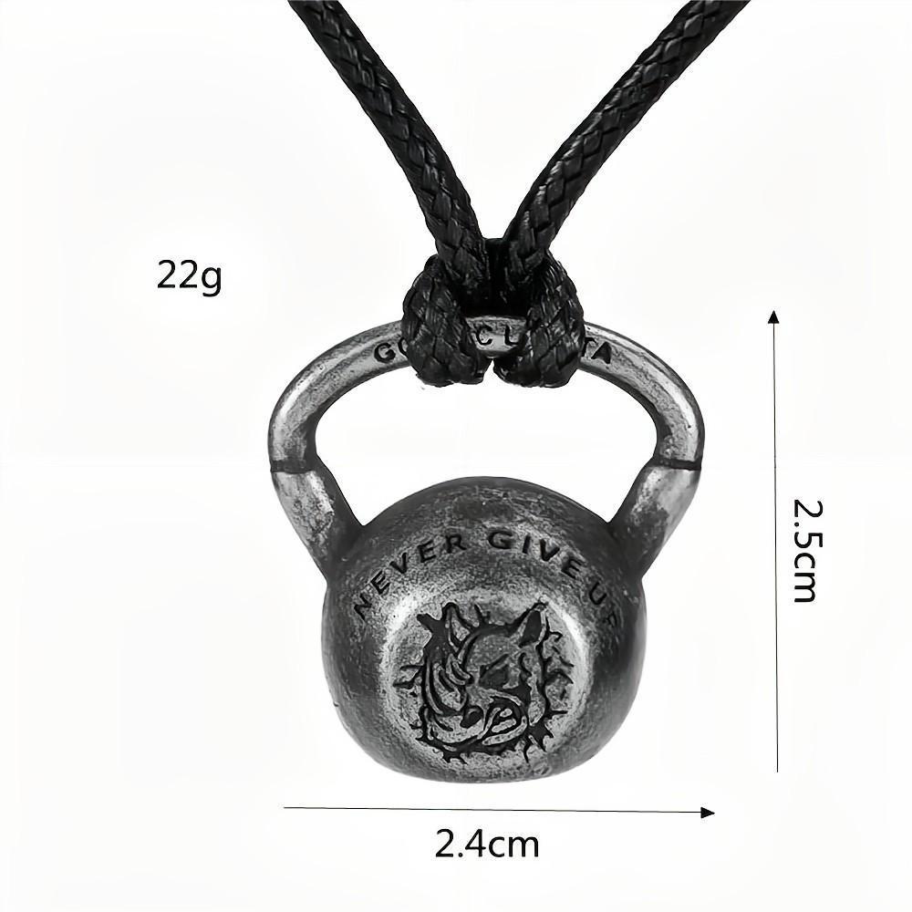 Men's Retro Entrepreneurial Sports Kettlebell Pendant Stainless Steel Necklace