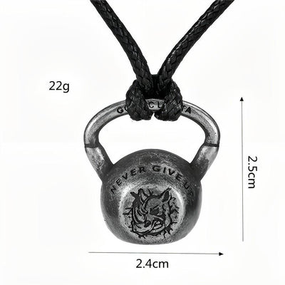Men's Retro Entrepreneurial Sports Kettlebell Pendant Stainless Steel Necklace