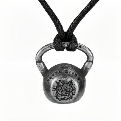 Men's Retro Entrepreneurial Sports Kettlebell Pendant Stainless Steel Necklace