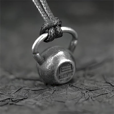 Men's Retro Entrepreneurial Sports Kettlebell Pendant Stainless Steel Necklace
