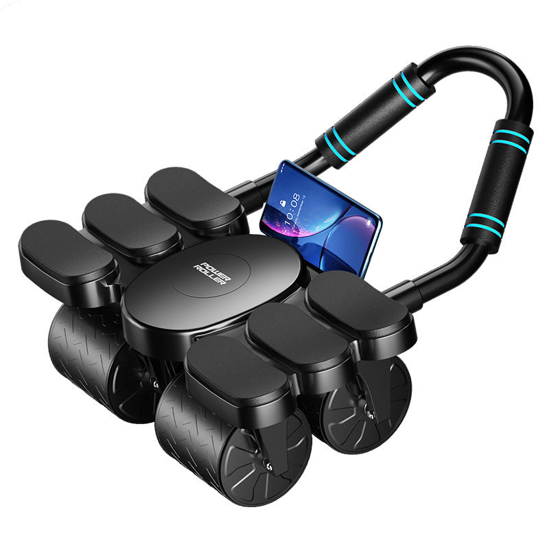 Four-wheel Abdominal Wheel Automatic Rebound Abdominal Muscle Training Firm Abs Thin Belly AB Roller Sports Fitness Equipment